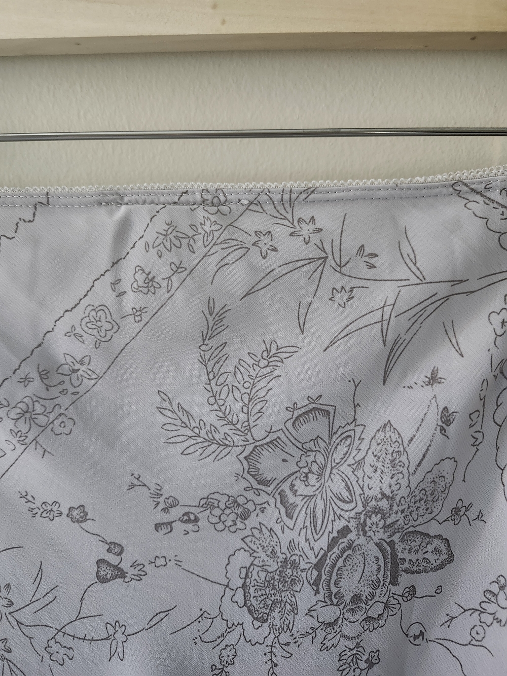 Light Gray Floral A-Line Skirt - Picture 3 of 7